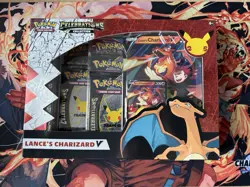 Pokemon Celebrations 25th Anniversary Lance’s Charizard V Collection Box Sealed - Image 1