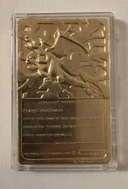 VTG Pokemon 23K Gold Plated Trading Card Charizard Burger King Ltd Edition 1999 - Image 2
