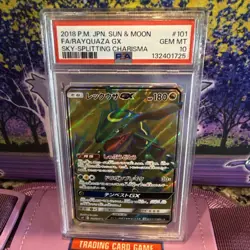 2018 Pokemon Japanese Sun & Moon FA Rayquaza GX Sky Splitting Charisma PSA 10 - Image 1