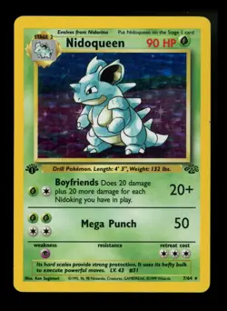 #2 1st Edition Nidoqueen 7/64 Jungle 1999 WOTC Holo Rare Pokemon Card TCG - Image 1