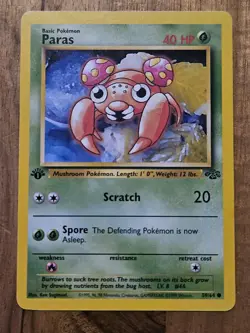 Paras 1st Edition NEAR MINT 59/64 Jungle Set | WOTC Vintage Pokemon TCG - Image 2