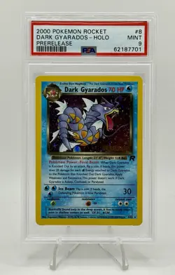 2000 Pokemon Rocket DARK GYARADOS - HOLO #8 PreRelease PSA 9 MINT - Image 1