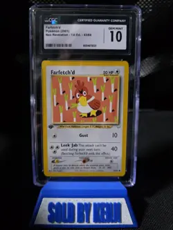 2001 Pokemon Neo Revelation- Farfetch'd 1st Edition Common Non-Holo 43/64 CGC 10 - Image 1