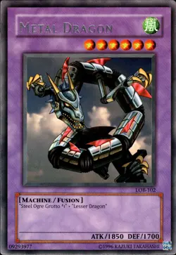 Vintage Yu-Gi-Oh! TCG Metal Dragon LOB-102 Rare MINT - Image 1