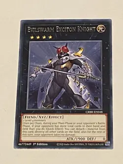 Yugioh Evilswarm Exciton Knight CRBR-EN048 Rare 1st Edition - Image 1