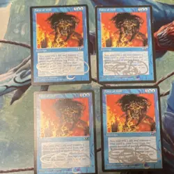 Magic: The Gathering Force of Will x4 Autographed Blue Interrupt Cards English - Image 1