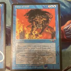 Magic: The Gathering Force of Will x4 Autographed Blue Interrupt Cards English - Image 3