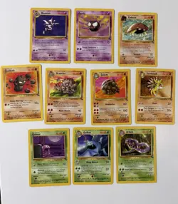 Fossil Lot of 10 Vintage Pokemon TCG Cards LP-MP No Duplicates Haunter/Gastly+ - Image 1