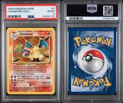 1999 Pokemon TCG Game Base Set Unlimited Charizard Holo Card #4 PSA 2 Good - Image 3