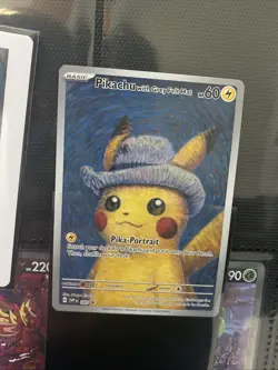 Pokemon Pikachu with Grey Felt Hat SVP 085 Van Gogh Promo Card - Image 2