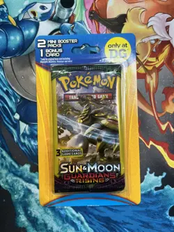 Pokemon Guardians Rising Sealed 2 Pack Mini Blister Dollar General 1 Bonus Card - Image 1