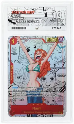 One Piece TCG - Nami OP01-016 PRB01 Manga - ACE 10 - Perfect Sub Grades - French - Image 5