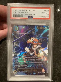 2025 One Piece Portgas D.Ace SP Carrying On His Will EB02-028 PSA 10 - Image 1