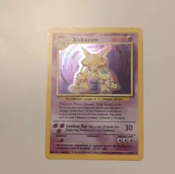 Pokemon TCG Alakazam Holo Rare Base Set 1/102 English Card 1999 Card - Image 1