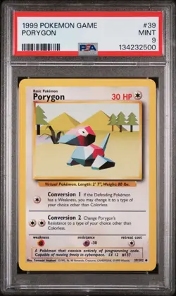 POKEMON CARD 1999 PSA 9 MINT Base Set Unlimited #39 Porygon And % 48 Doduo - Image 1
