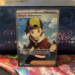 Ethan's Adventure Full Art Ultra Rare NM 221/182 Destined Rivals Pokemon Card - Image 1