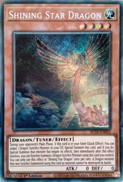 YU-GI-OH CARD BLTR-EN002 SHINING STAR DRAGON SECRET RARE MINT - Image 1