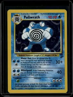 Pokemon TCG Poliwrath 15/130 Base Set 2 Holo Rare HP - Image 1
