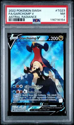 2022 POKEMON SWORD & SHIELD ASTRAL RADIANCE #TG23 FA/GARCHOMP V ASTRAL RAD PSA 7 - Image 1