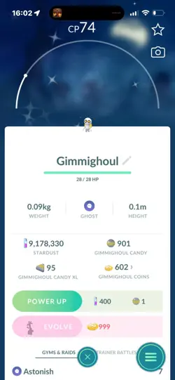 Pokemon Go Shiny Gimmighoul ( Reduced) - Image 1