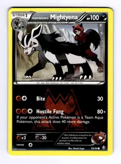 Team Magma's Mightyena Double Crisis #19 (2015) Common NM Pokemon - Image 1
