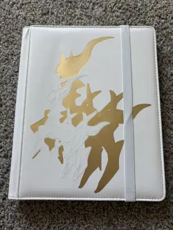 Pokemon Arceus Ultra Pro White Binder with Gold 9 Pocket Page Slightly Used - Image 1