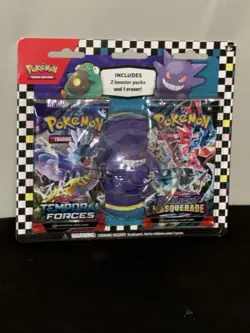 Pokemon Gengar Back 2 School 2 Booster Pack With Eraser New In Package - Image 1