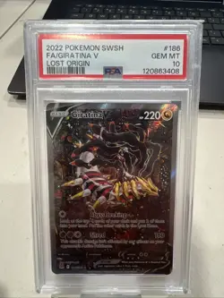 2022 POKEMON SWORD & SHIELD LOST ORIGIN #186 FULL ART/GIRATINA V PSA 10 - Image 1