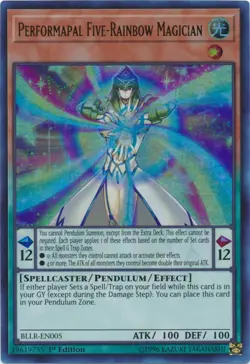 Yugioh! Performapal Five-Rainbow Magician - BLLR-EN005 - Ultra Rare - 1st Editio - Image 1