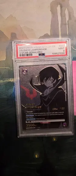 Union Arena Lelouch Lamperouge SR 3 stars - number 094/100 PSA 9 - Image 1
