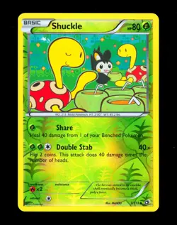 2013 Pokemon SHUCKLE Legendary Treasures REVERSE HOLO Black & White Card 3/113 - Image 1