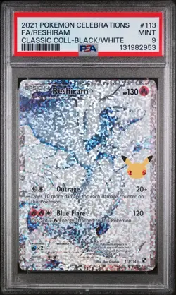 2021 Pokemon Black and White Celebrations Classic Collection Reshiram #113 PSA 9 - Image 1