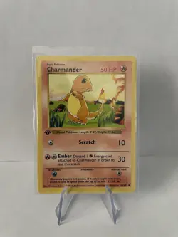 Pokemon Charmander 46/102 1st Edition Shadowless Base LP- - Image 1