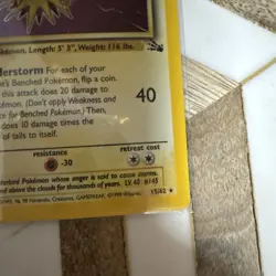 Pokemon TCG Zapdos Holo – Fossil Set – WOTC 1999 #15/62 – NM / LP Vintage - Image 4