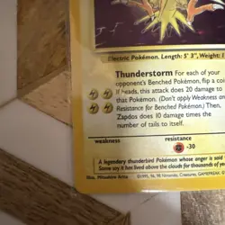 Pokemon TCG Zapdos Holo – Fossil Set – WOTC 1999 #15/62 – NM / LP Vintage - Image 5