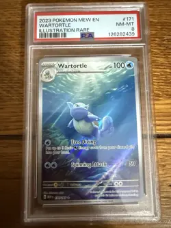 Pokemon 2023 Wartortle Illustration Rare Holo Scarlet & Violet 151 #171 PSA 8 - Image 1