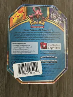 New/Sealed - Pokemon Volcanion EX Tin (2016 Release) - Some Wear&Tear-See Photos - Image 2