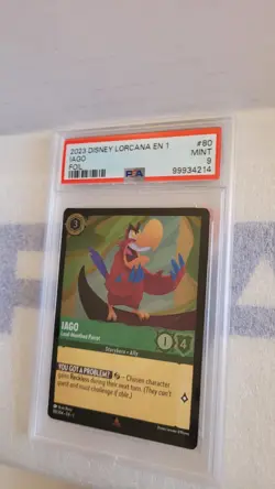 2023 Disney Lorcana EN 1 Foil Iago Loud-Mouthed Parrot #80 PSA 9 MINT - Image 1