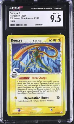 CGC 9.5 MINT+ Deoxys 2006 EX Holon Phantoms 6/110 Holo Pokemon Card - Image 1