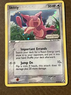 Pokemon TCG Skitty 64/92 Reverse Holo Legend Maker Stamped Card 2006 - Image 1
