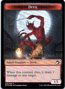 Devil / Human Foil Token Magic Innistrad Midnight Hunt NM - Image 1