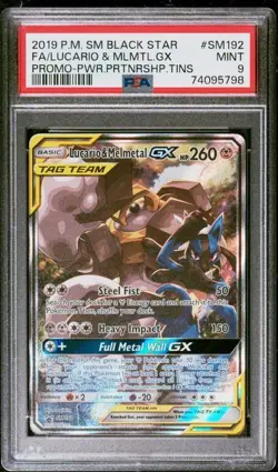 2019 Pokemon Lucario & Melmetal GX SM192 Black Star Promo PSA 9 - Image 4