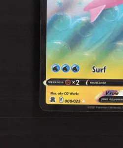 Surfing Pikachu V 008/025 Celebrations Ultra Rare Holo Pokemon Card NM - Image 5