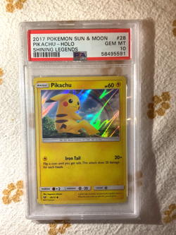 PSA Graded 10 Pikachu - 2017 Pokemon Shining Legends Sun & Moon 028/073 Holo - Image 1
