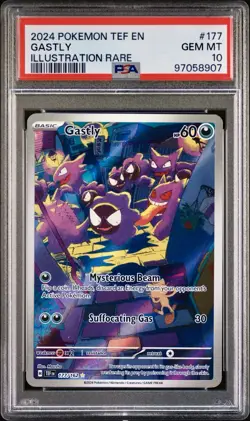 Gastly Illustration Rare Pokemon PSA 10 Temporal Forces GEM MT 177/162 - Image 1