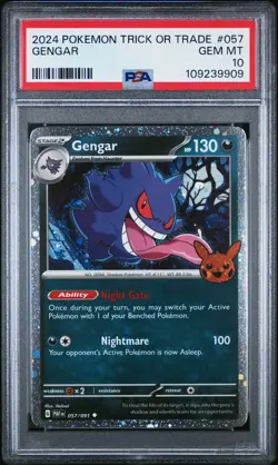 2024 POKEMON TRICK OR TRADE #057 GENGAR PSA 10 - Image 1