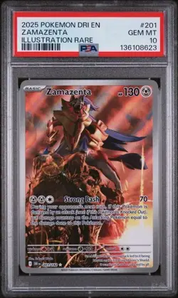 2025 Pokemon Destined Rivals Zamazenta Holo Illustration Rare 201/182 PSA 10 GEM - Image 1