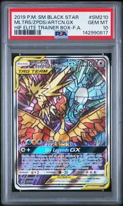 2019 POKEMON SM BLACK STAR PROMO FULL ART/MOLTRES & ZAPDOS & ARTICUNO GX PSA 10 - Image 1