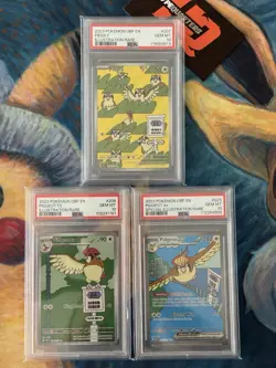 Pidgey, Pidgeotto & Pidgeot Set Ex Special Illustration Rare 2023 OBF PSA 10 - Image 1