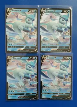4x Pokemon TCG Crown Zenith: Glaceon V (038/159) - Holo Ultra Rare - Near Mint - Image 1